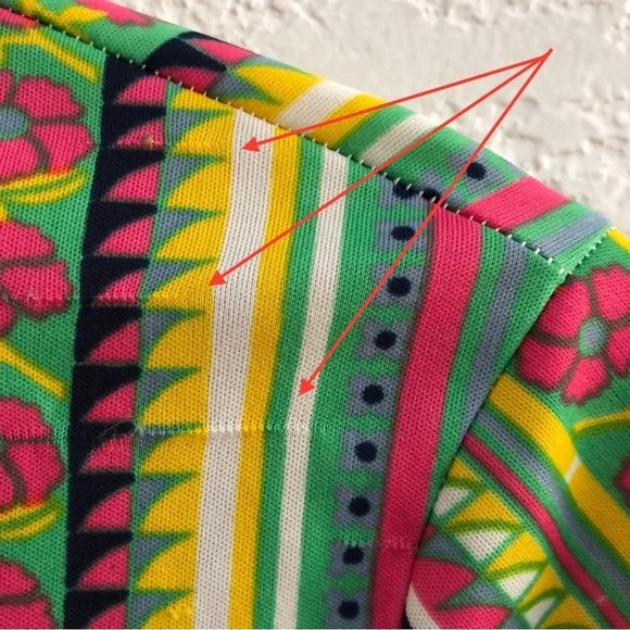 Vintage 70s Psychedelic Floral Dagger Collar Nylon Disco Shirt Blouse Top Medium - Picture 12 of 15